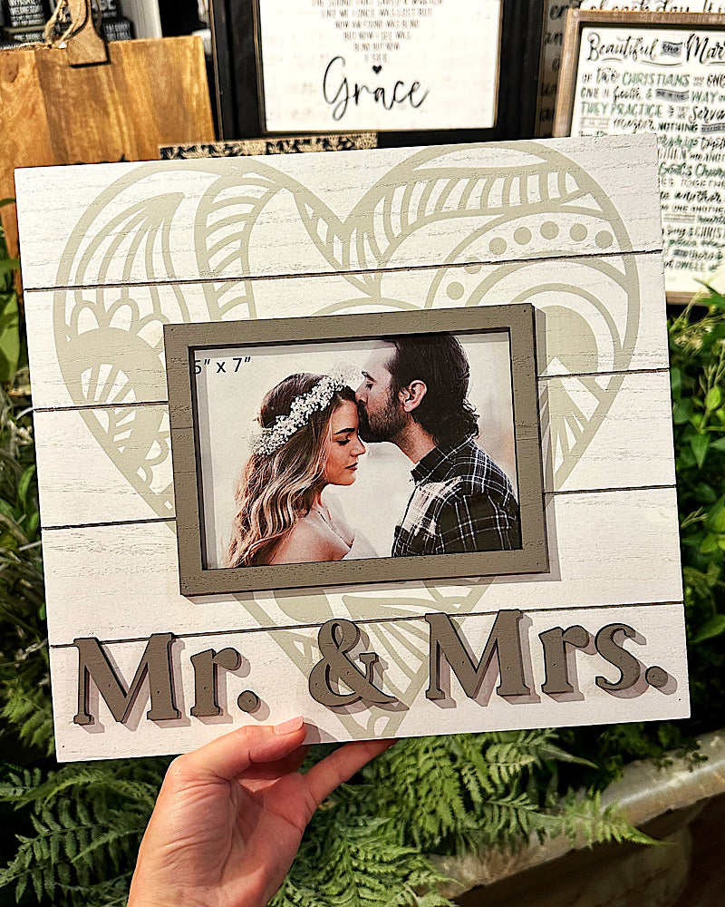 Mr & Mrs Wood Picture Frame