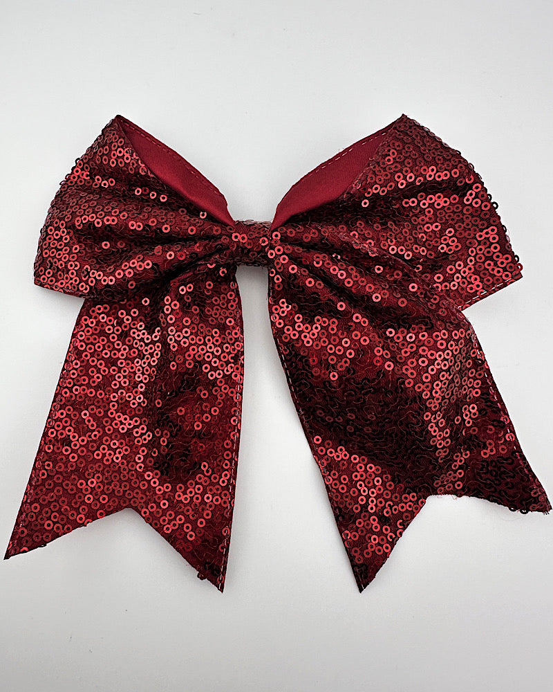 Maroon Sequin Cheer Bow