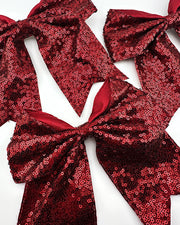 Maroon Sequin Cheer Bow