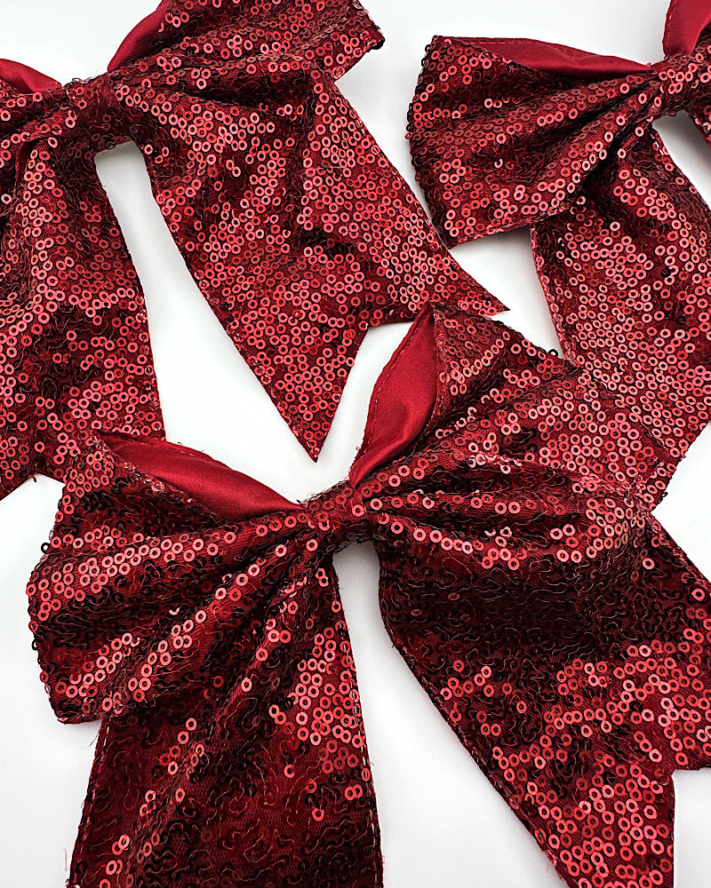 Maroon Sequin Cheer Bow