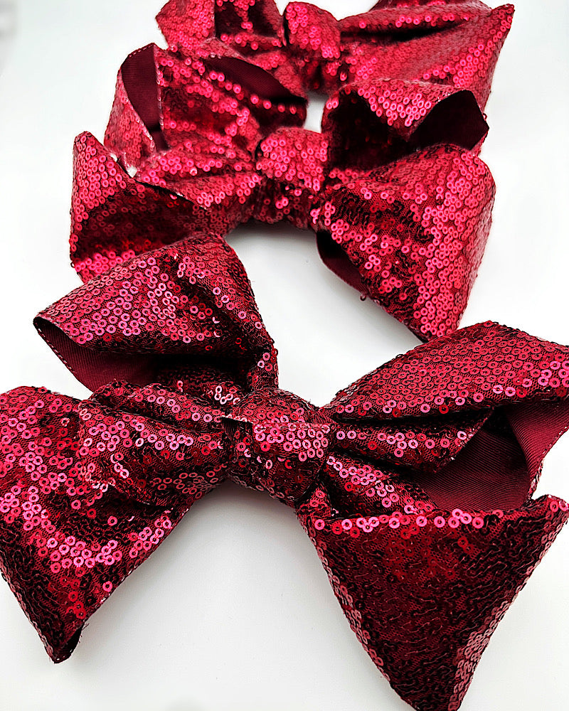 Maroon Sequin 8" Bow