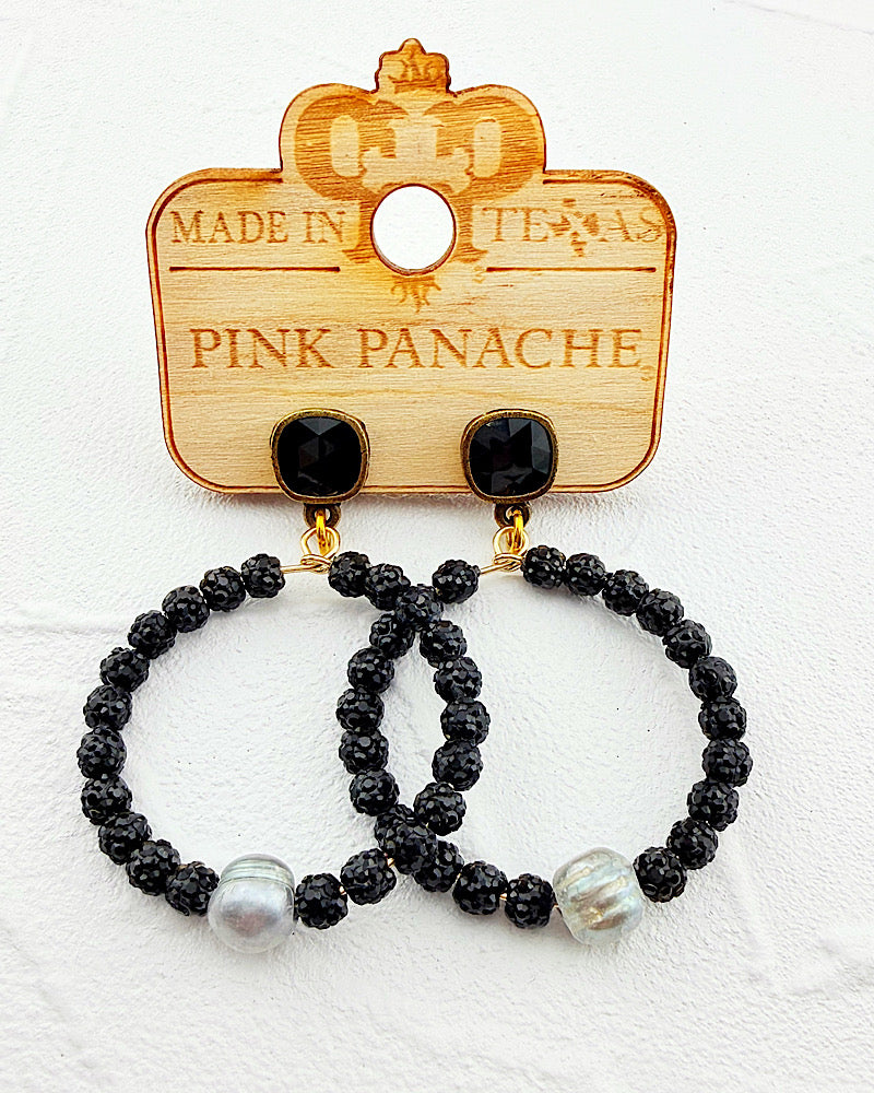 Pearlfection Black Earrings