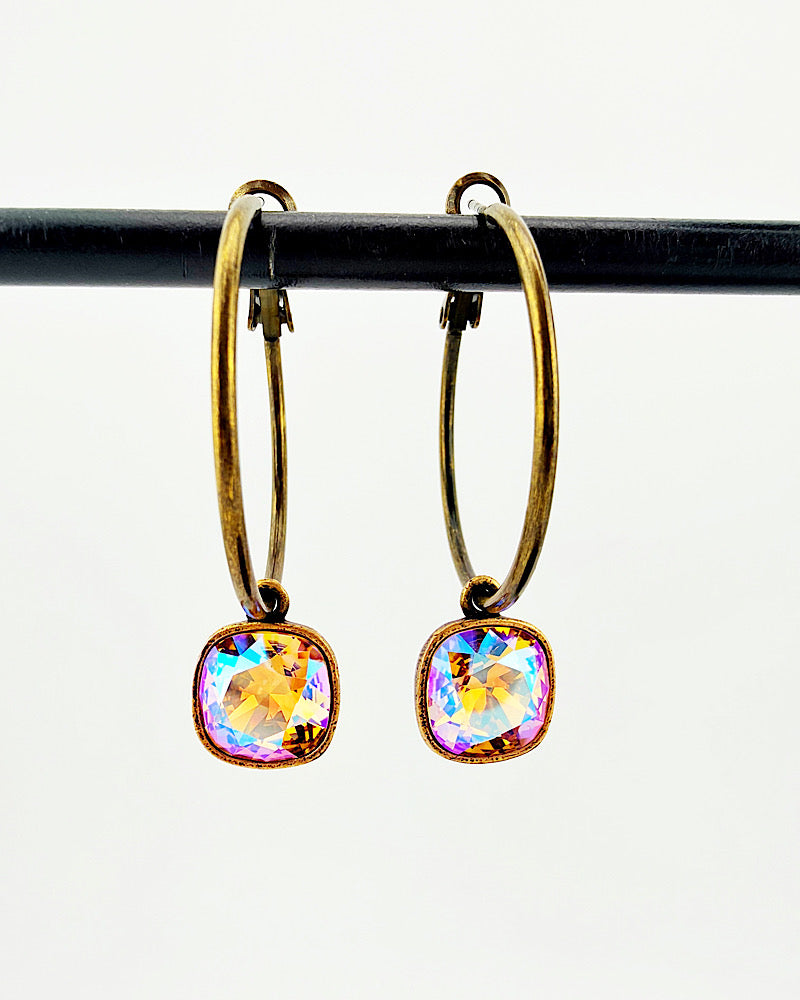 Kamille Topaz Iridescent Dainty Hoops