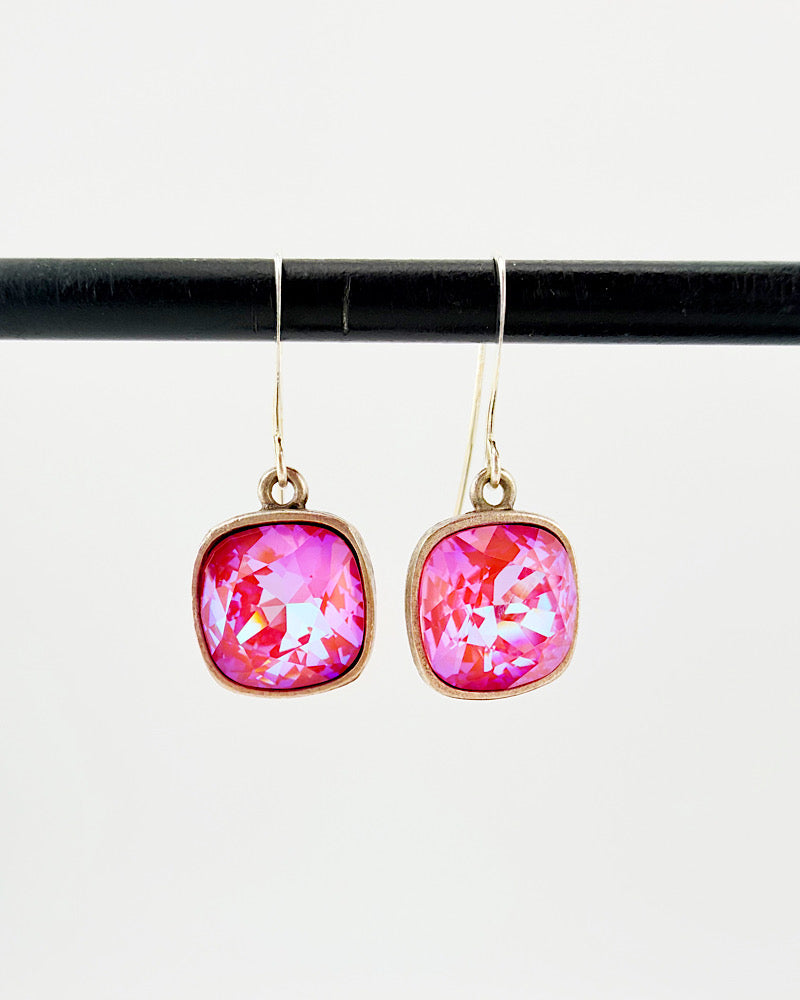 Kamille Silver/Bright Pink Earrings