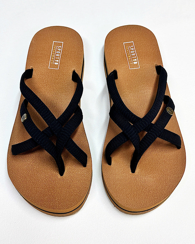 Misaki Black Flatform Sandals