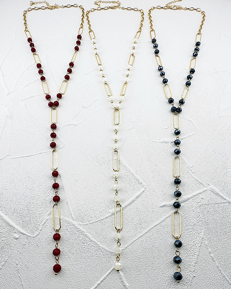 Halle Beaded Y Necklace