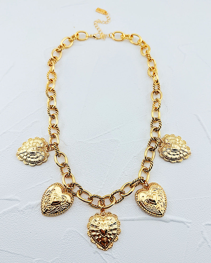 Precious Hearts Charm Necklace