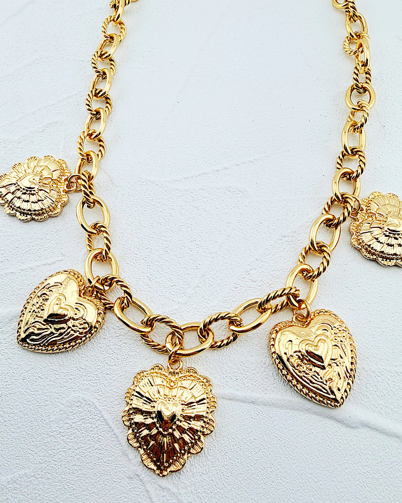 Precious Hearts Charm Necklace