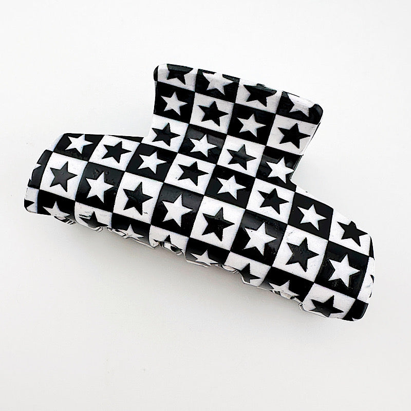 Retro Checkered Hair Clip
