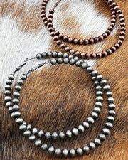 Henrietta XL Navajo Pearl Hoops