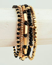 Dazzle Me 5pc Bracelet Stack - Black