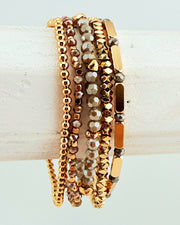 Dazzle Me 5pc Bracelet Stack - Taupe