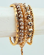 Rosie 5pc Bracelet Stack - Taupe