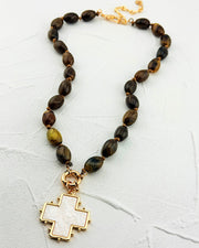 Mahogany Aura Cross Necklace
