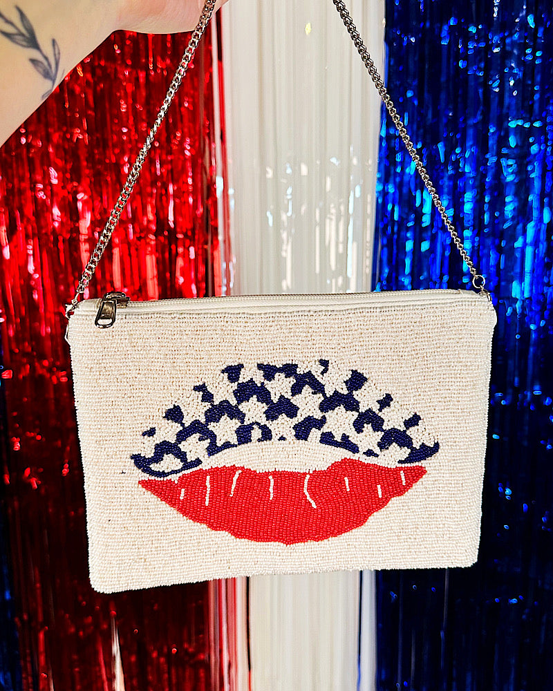 American Woman Beaded Clutch
