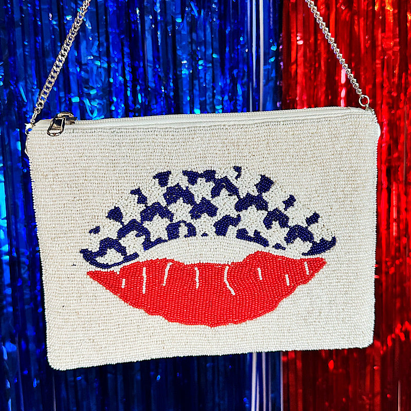 American Woman Beaded Clutch