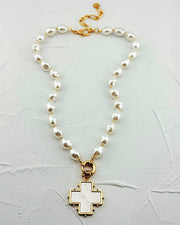 Pearl Essence Cross Necklace