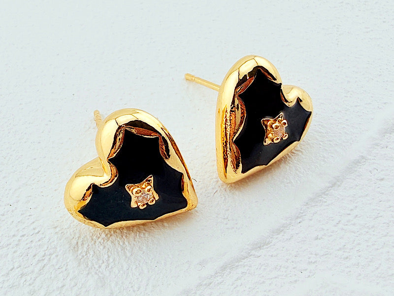 Brianna Heart Studs