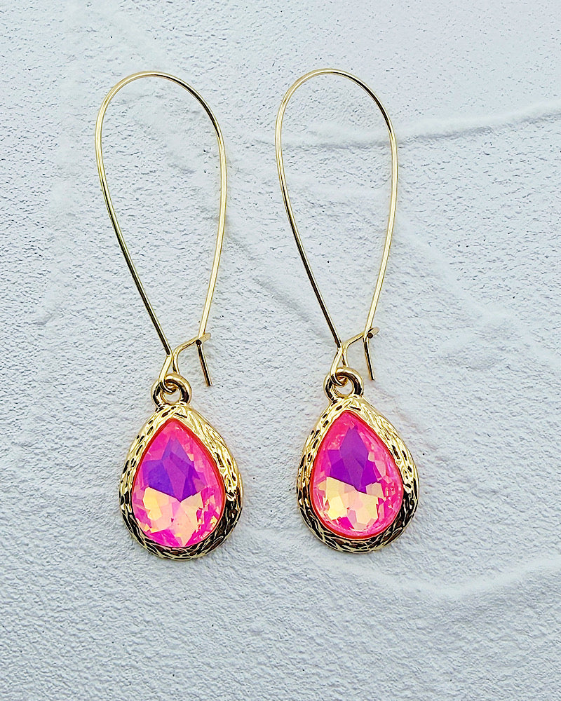 Priscilla Neon Pink AB Earrings