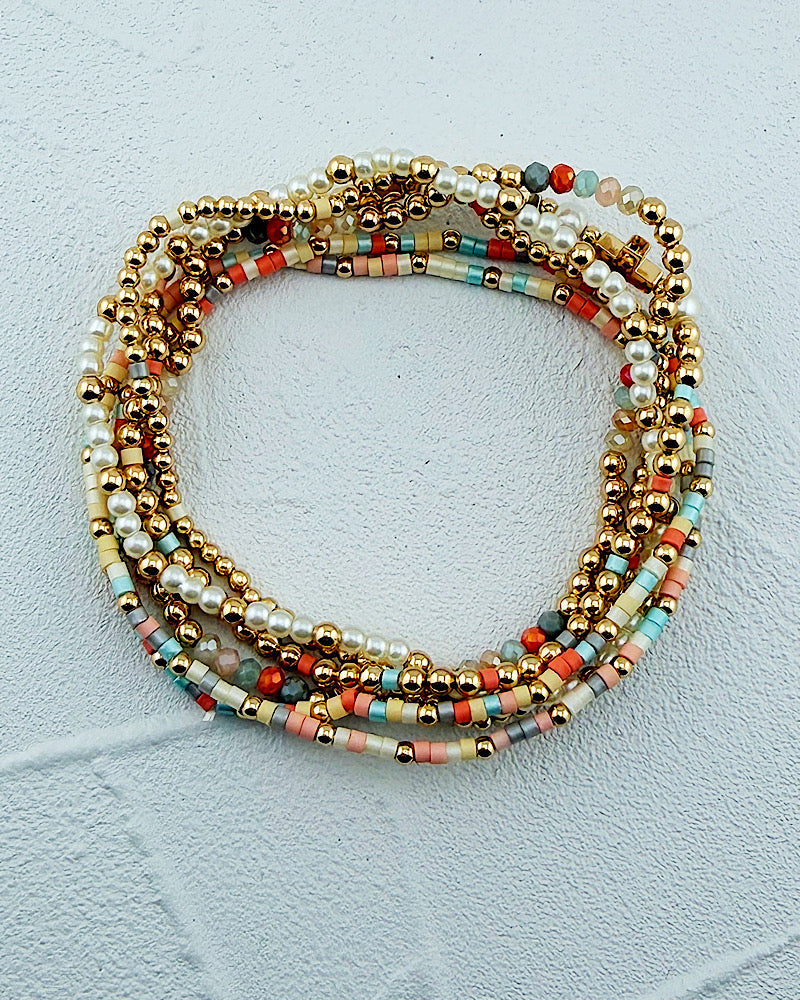 Cora 6pc Cross Bracelet Stack