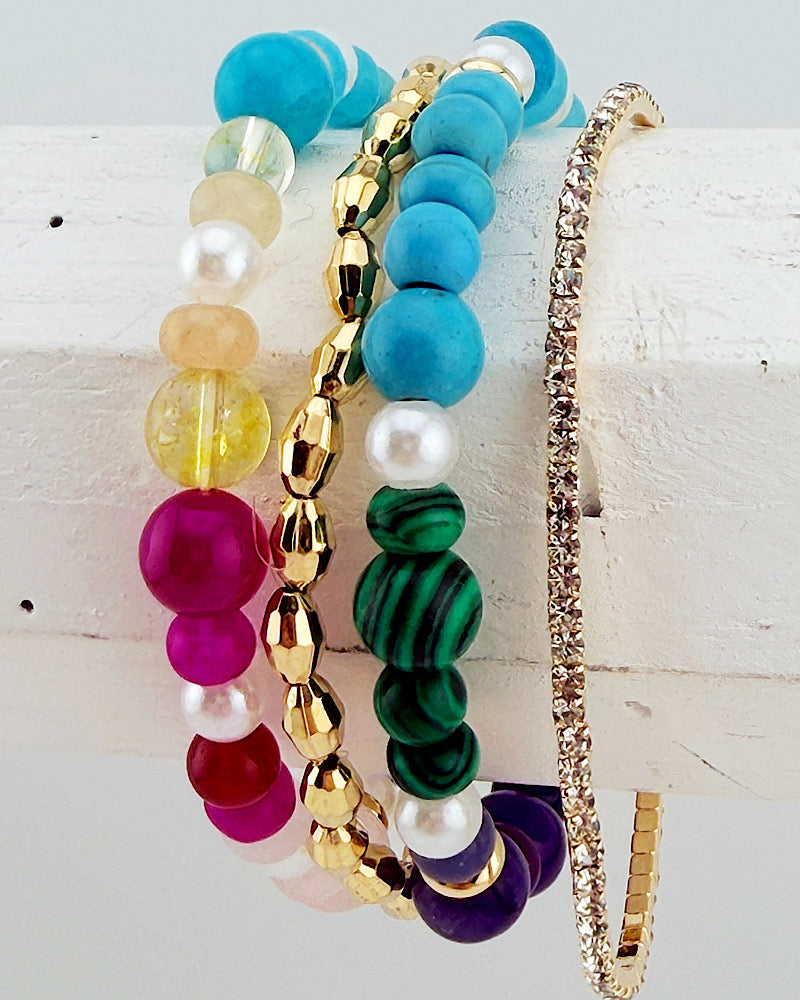 Mandy 4pc Rainbow Bracelet Stack
