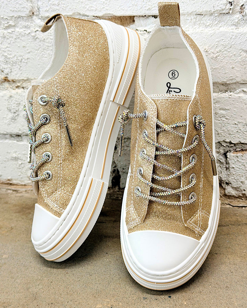 Wild Card Champagne Glitter Sneakers