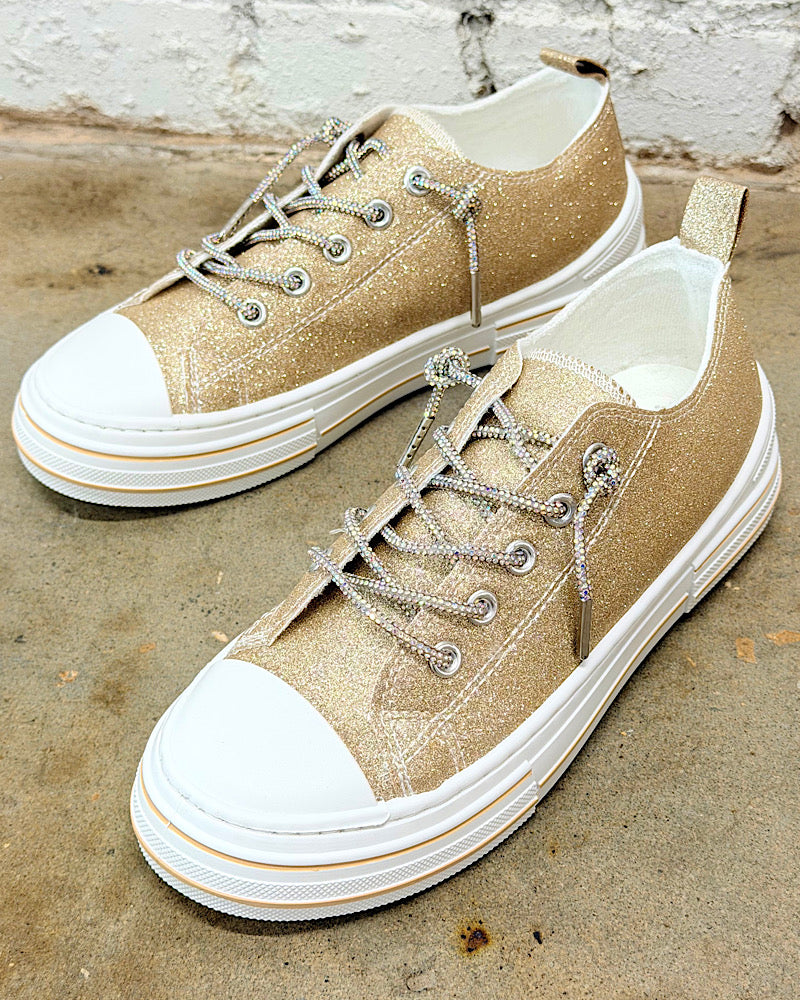 Wild Card Champagne Glitter Sneakers