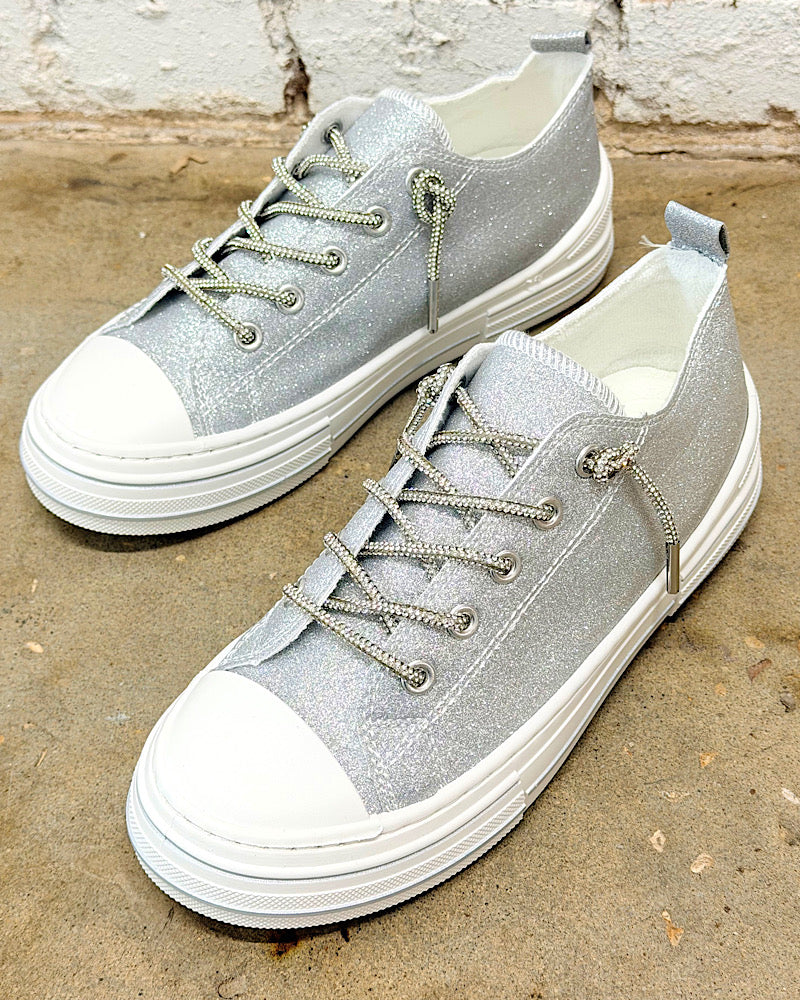 Wild Card Silver Glitter Sneakers