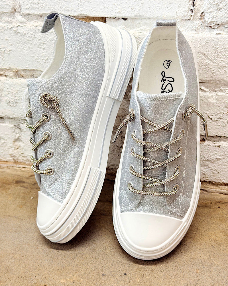 Wild Card Silver Glitter Sneakers
