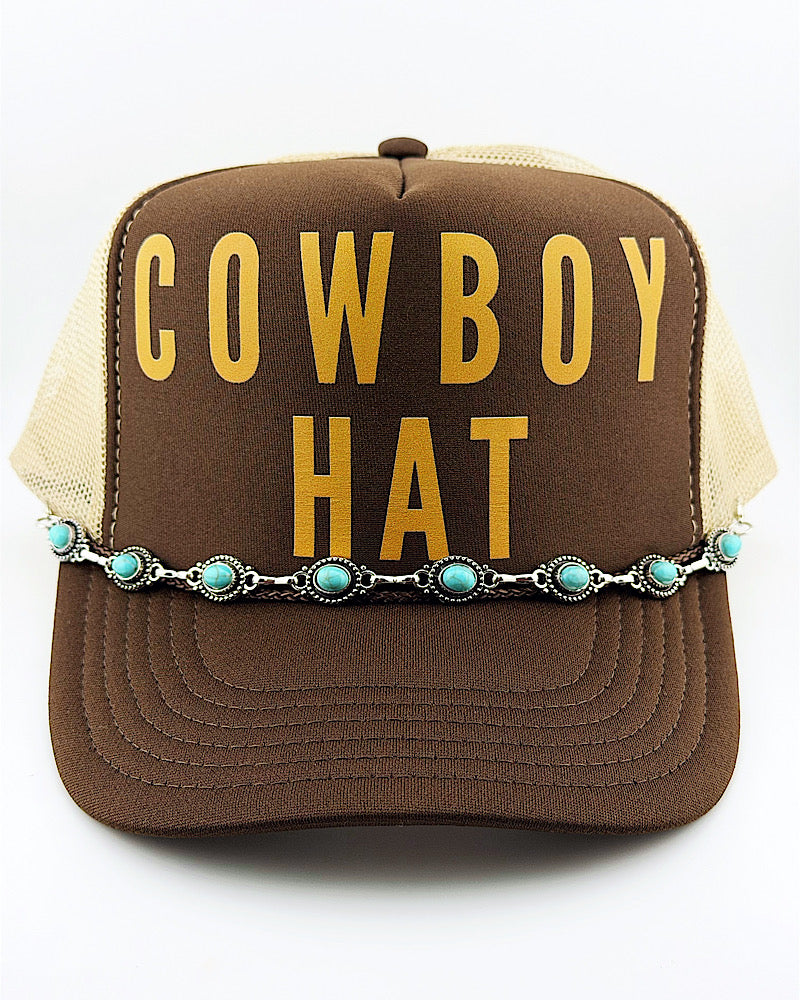 Cowboy Hat Trucker Hat With Chain