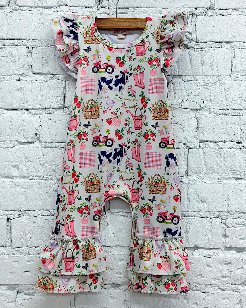 Strawberry Farmer Romper