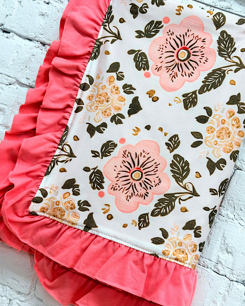 Blush Floral Minky Blanket