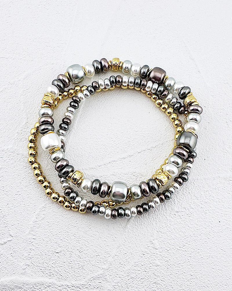 Gwen 3pc Pearl Bracelet Stack
