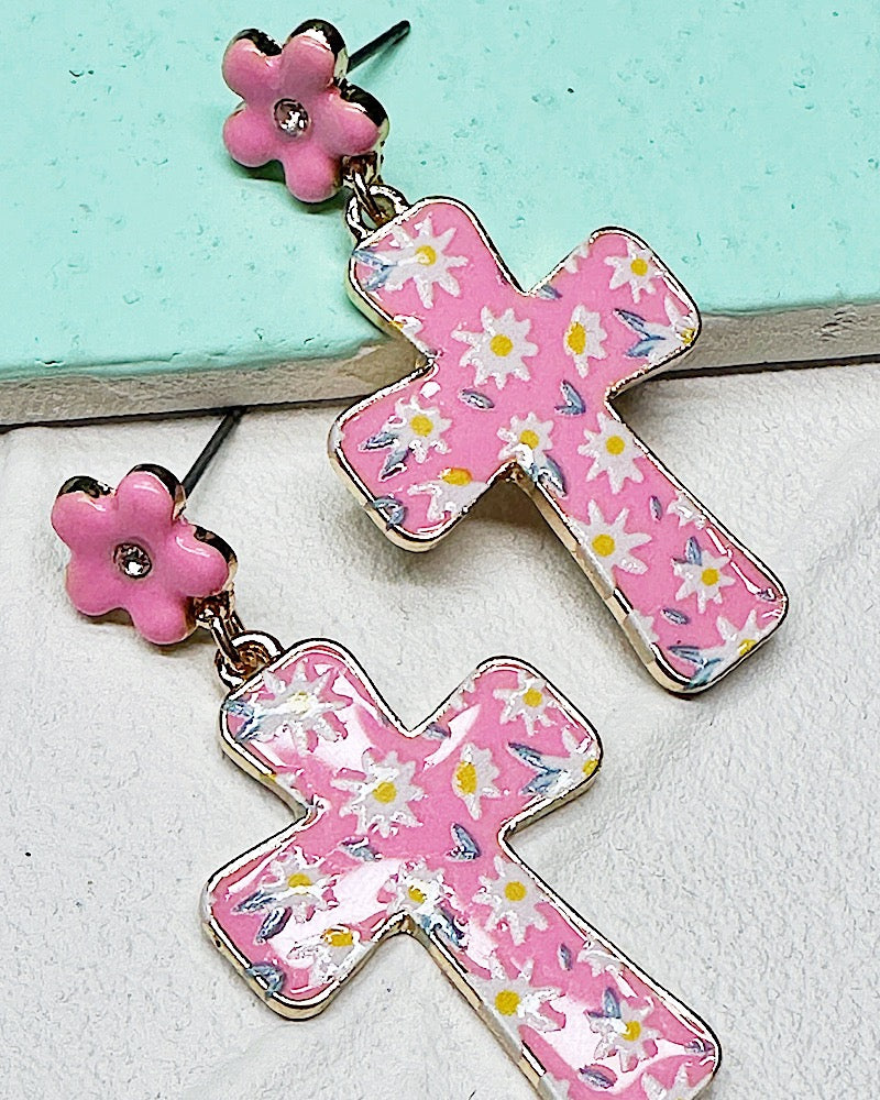 Rejoice Cross Earrings