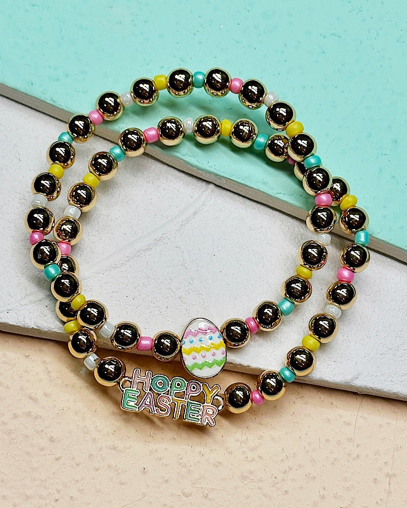 Happy Easter Egg 2pc Bracelet Stack