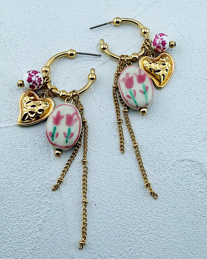 Primrose Charm Hoops