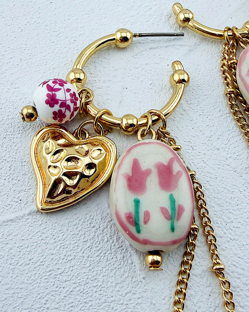 Primrose Charm Hoops