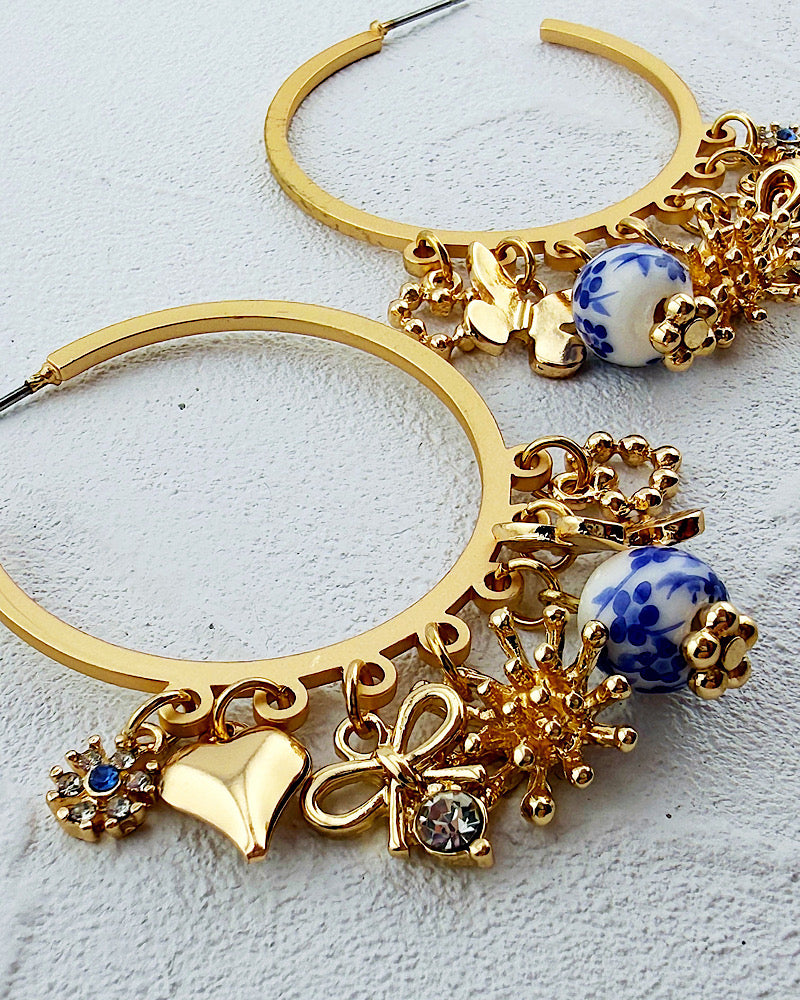 Beatrice Charm Hoops