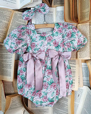 Vintage Rose Floral Onesie Set