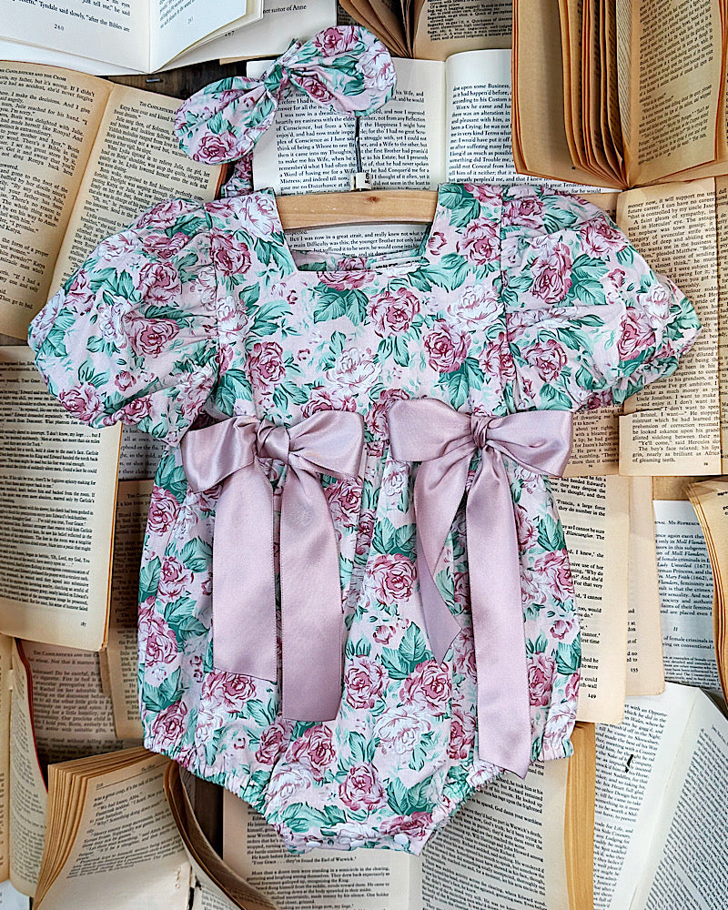 Vintage Rose Floral Onesie Set