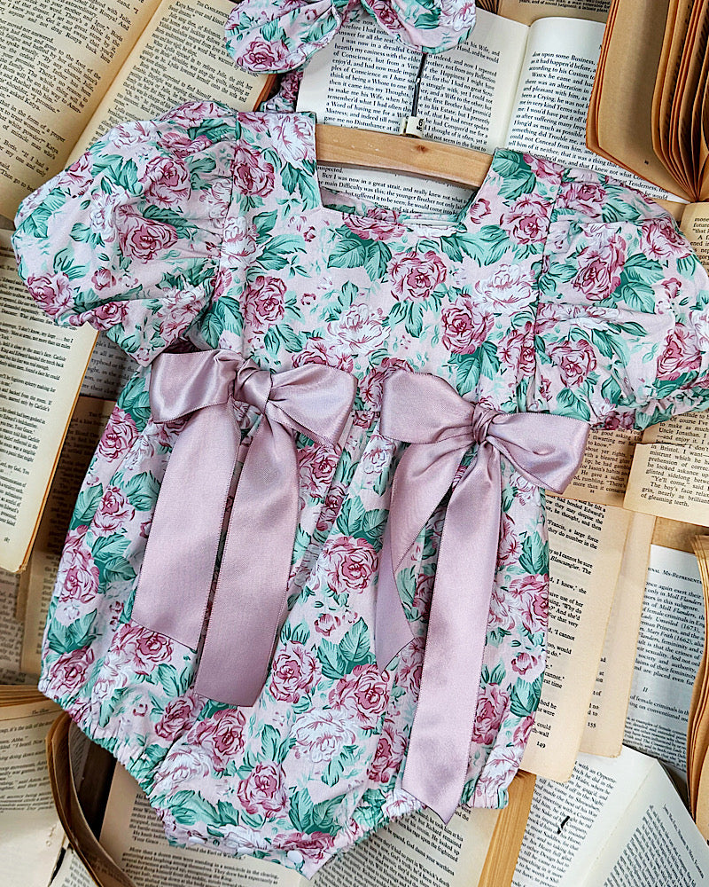 Vintage Rose Floral Onesie Set
