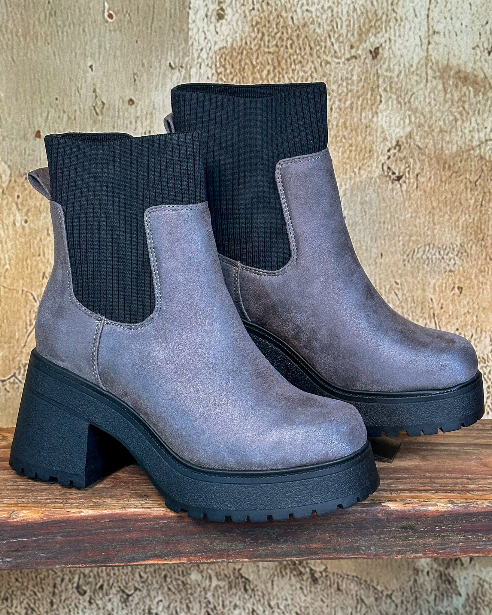 Stand Tall Charcoal Booties