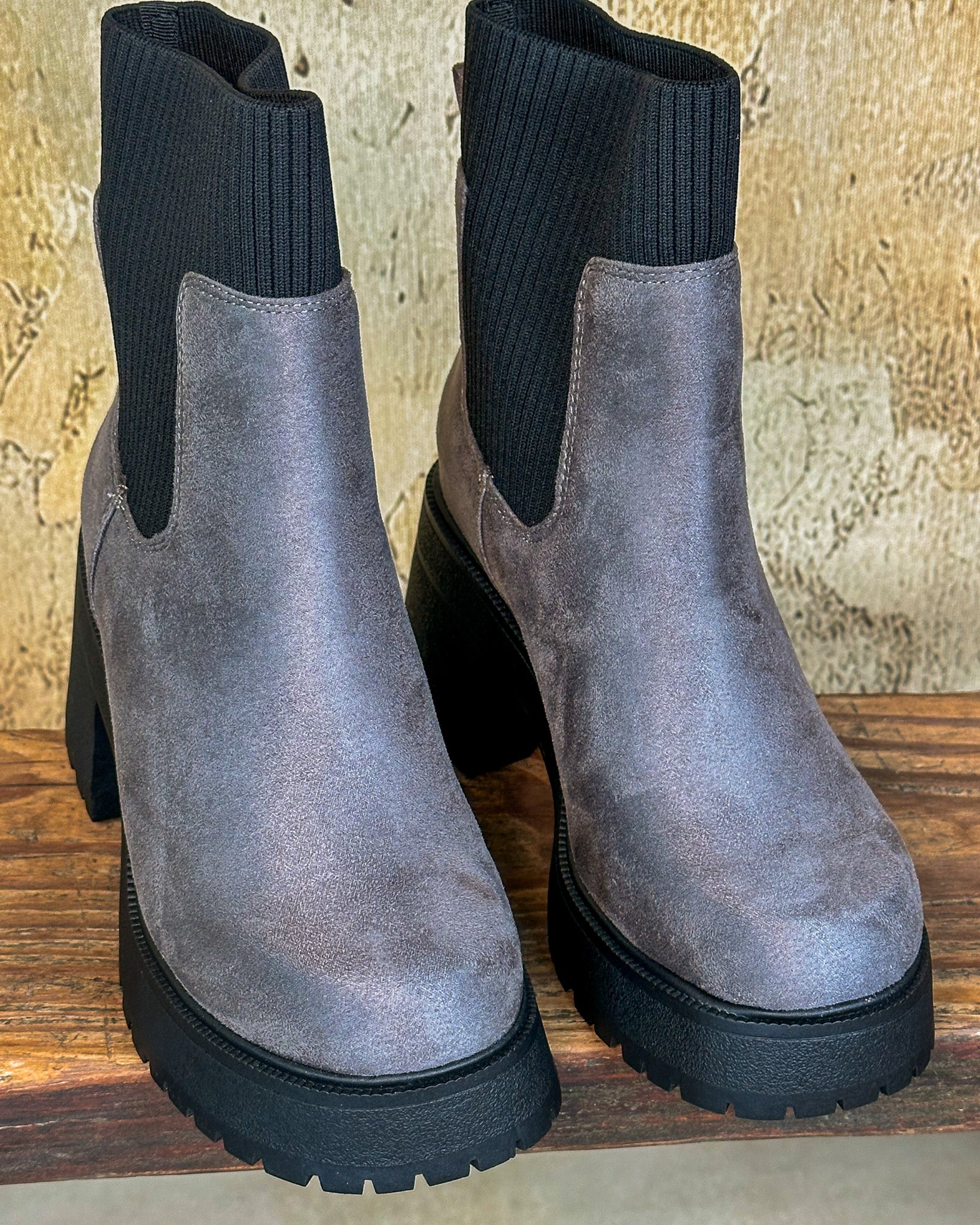 Stand Tall Charcoal Booties