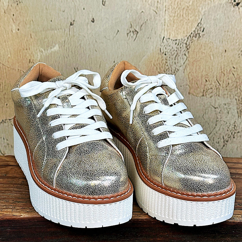 Marcell Gold Flatform Sneakers