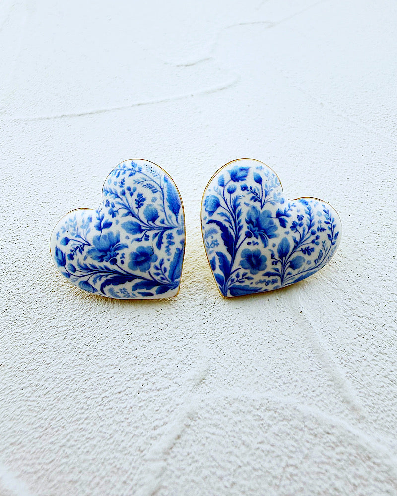 Flora Heart Studs