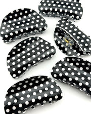 Polka Dot Hair Clip - Black/White