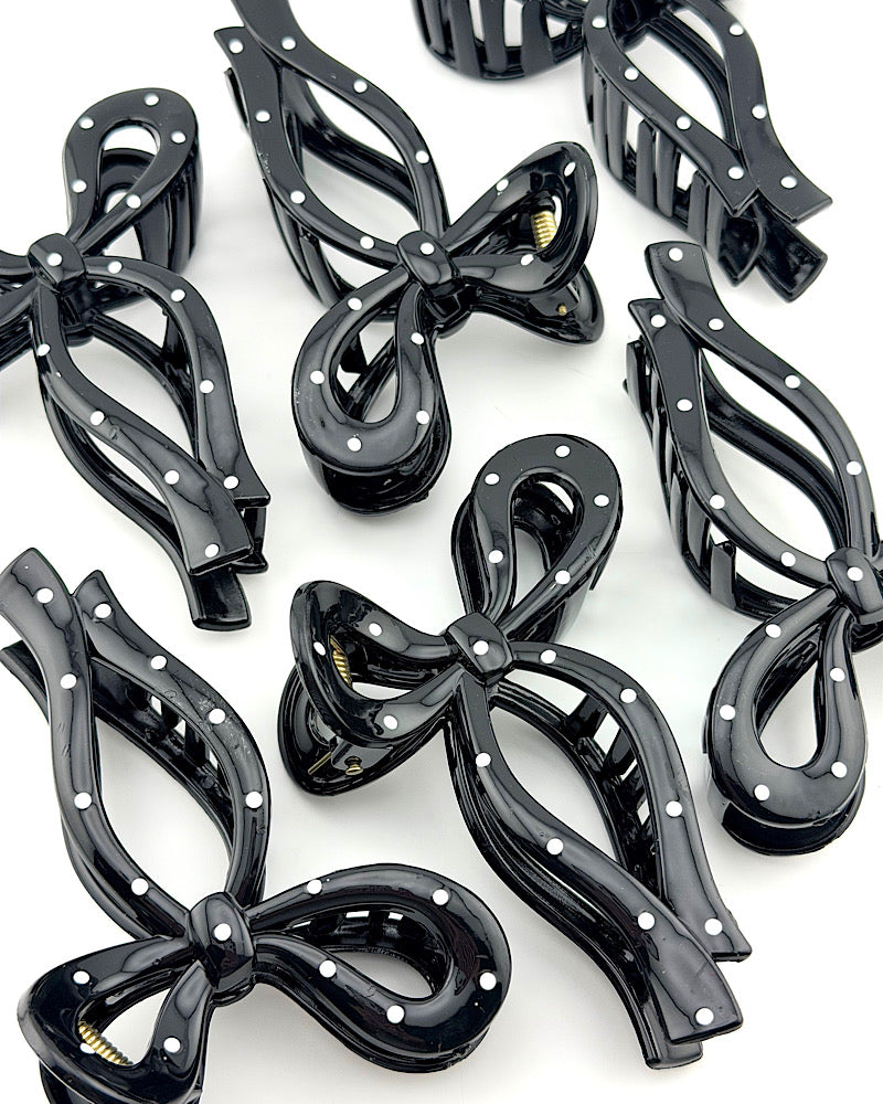 Dottie Bow Hair Clip - Black