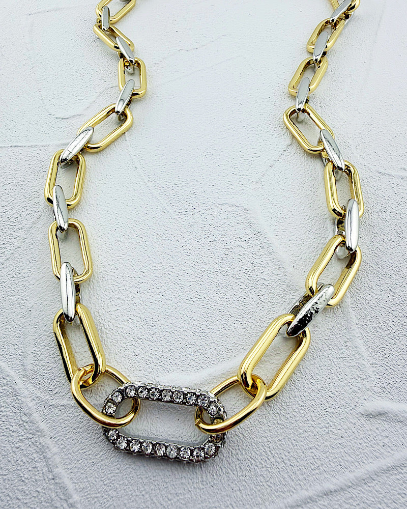 Xena Mixed Metal CZ Necklace