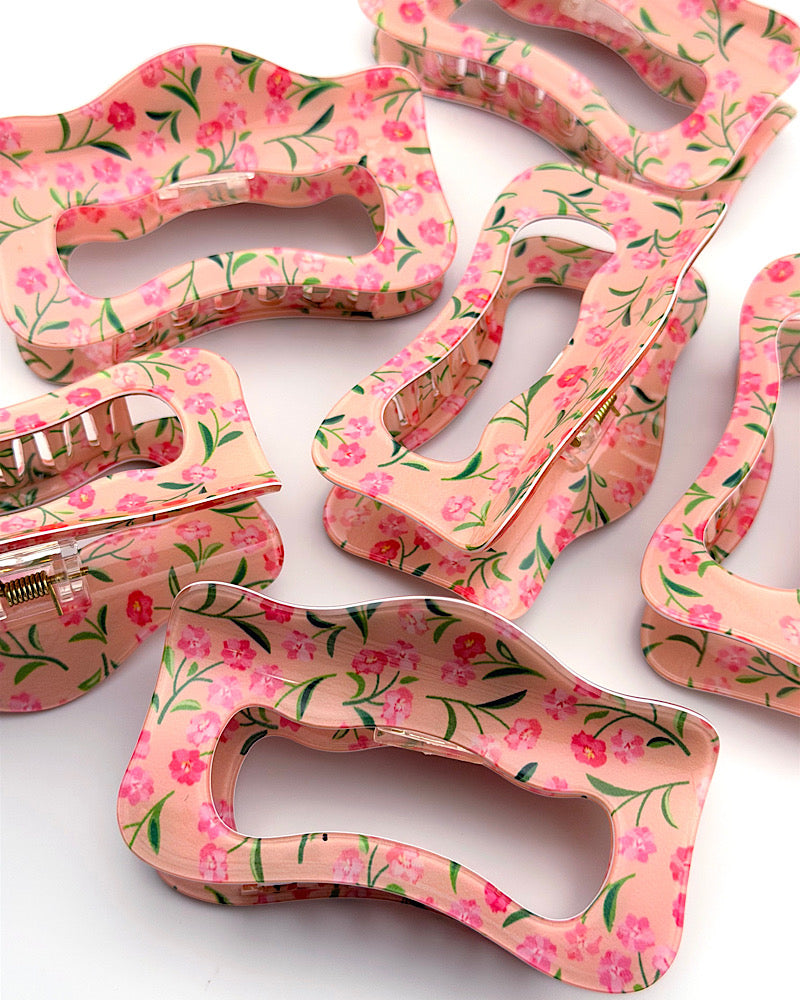 Flower Garden Wavy Hair Clip