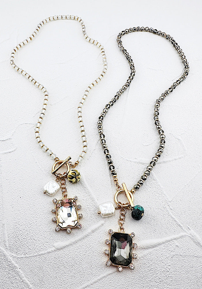 Cleo Crystal Charm Necklace